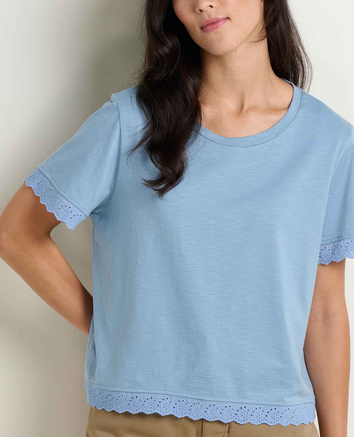 Toad&Co Clara Tee - Organic Cotton & TENCEL⢠Eyelet Trim Women's Tee