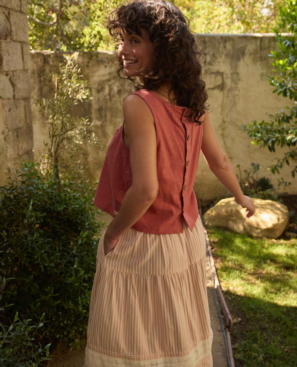 Toad&Co Taj Hemp Button Back Tank Top - Better than Linen