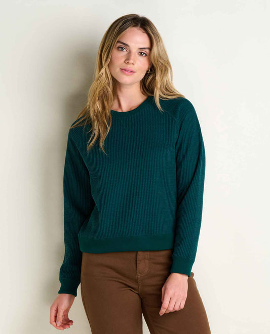 Toad&Co Bitterroot Waffle Knit Pullover - Made from Recycled Polyester