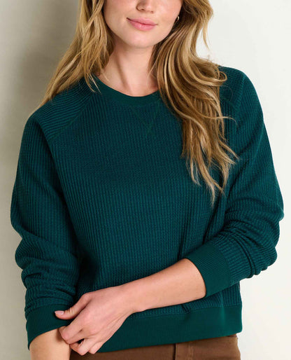 Toad&Co Bitterroot Waffle Knit Pullover - Made from Recycled Polyester