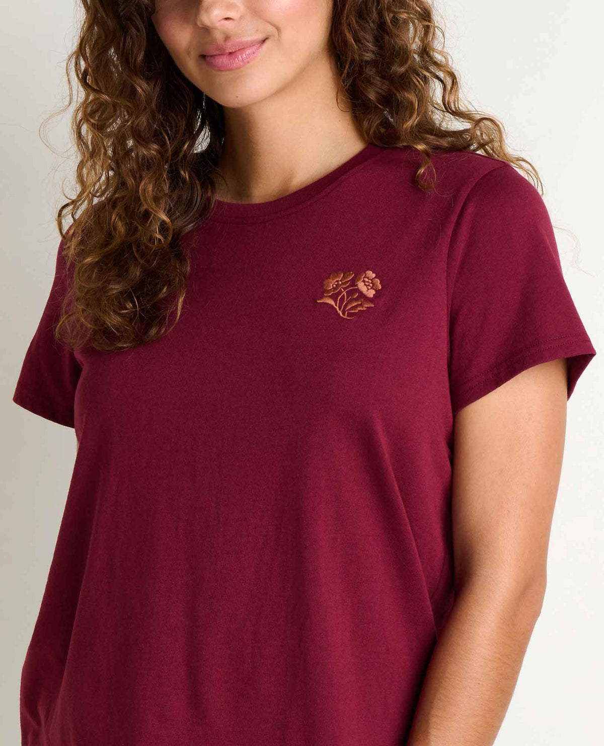 Toad&Co Women's Re-Form Embroidered Crew - Sustainable Recycled Cotton Tee