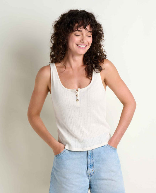Toad&Co Foothill Pointelle Henley Tank - Organic Cotton Knit Tank