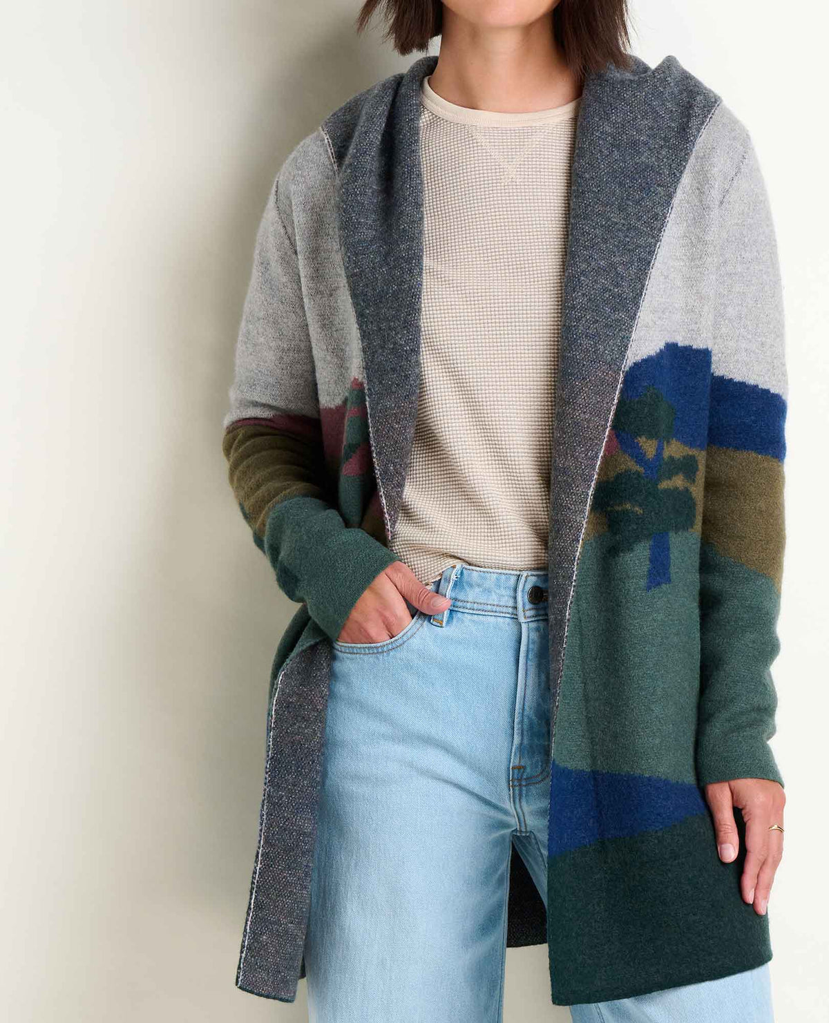 Toad&Co Heartfelt Merino Wool Open Front Cardigan Hoodie