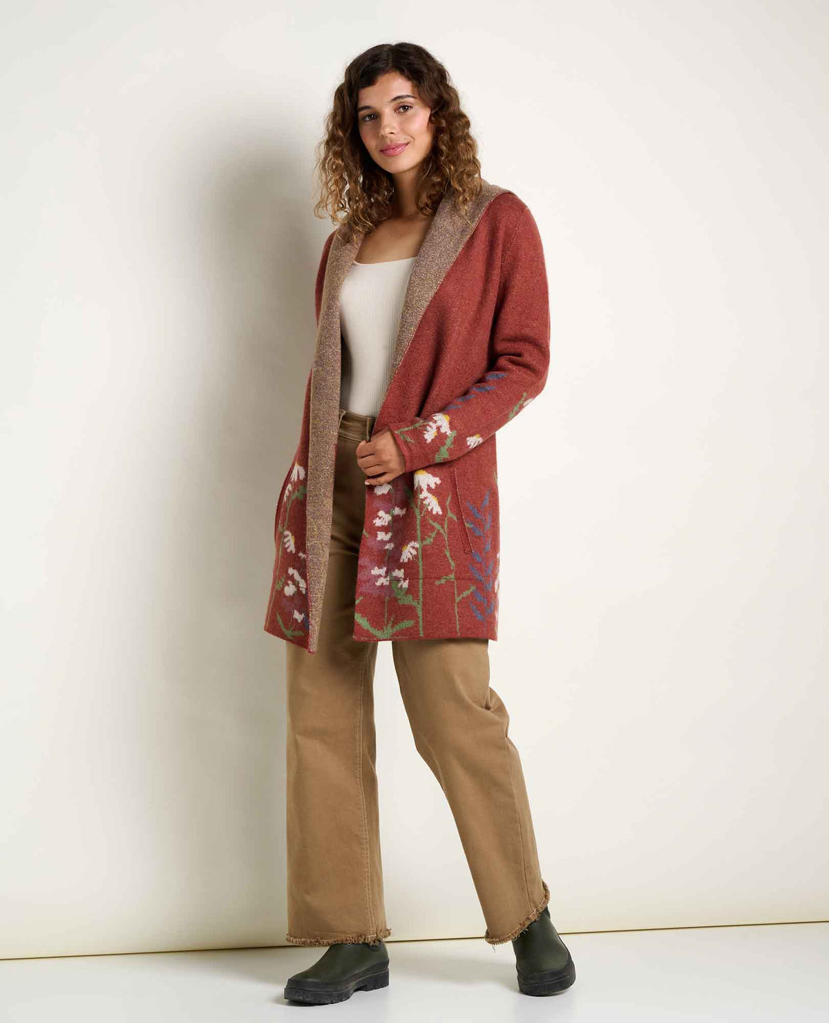 Toad&Co Heartfelt Merino Wool Open Front Cardigan Hoodie