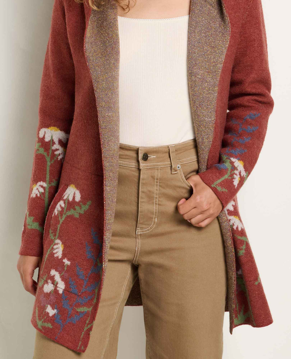 Toad&Co Heartfelt Merino Wool Open Front Cardigan Hoodie