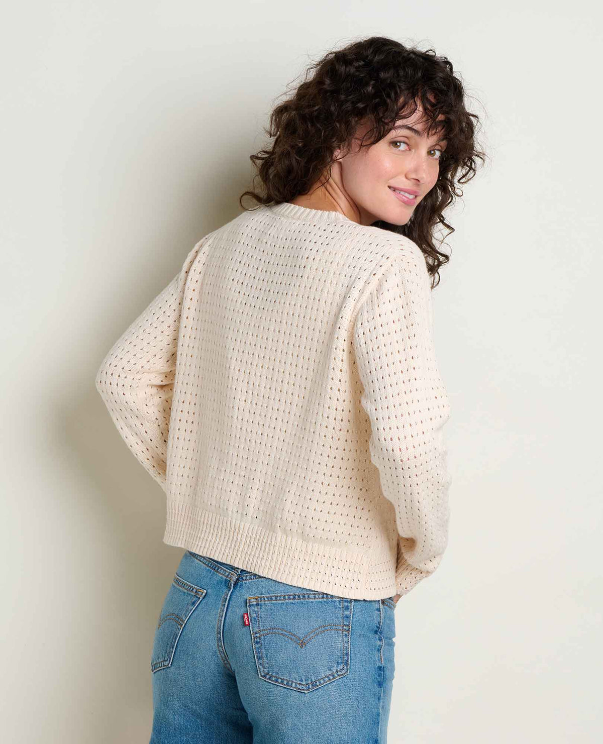 Toad&Co Bianca Pointelle Cardigan - Recycled Cotton Knit Sweater