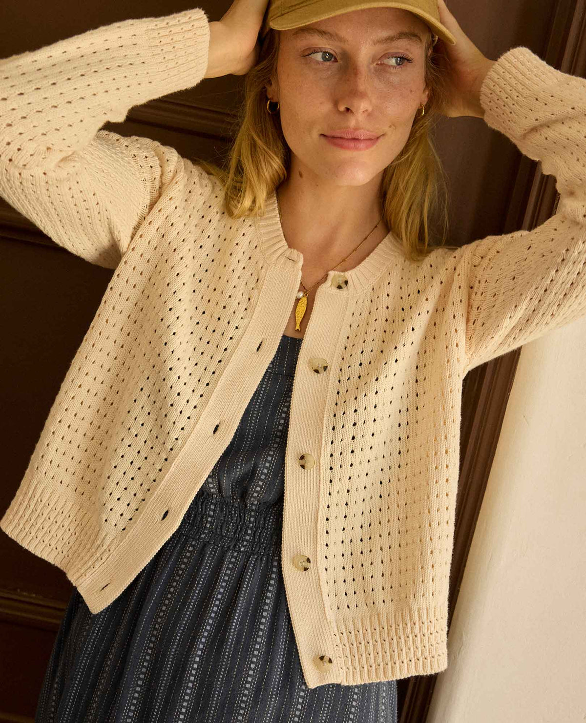 Toad&Co Bianca Pointelle Cardigan - Recycled Cotton Knit Sweater