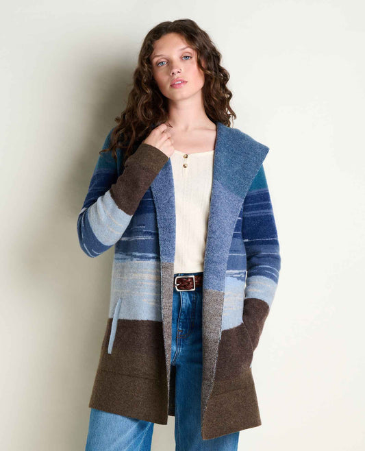 Toad&Co Heartfelt Merino Wool Open Front Cardigan Hoodie
