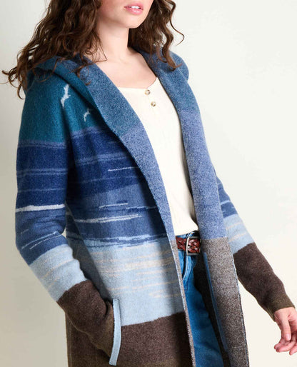 Toad&Co Heartfelt Merino Wool Open Front Cardigan Hoodie