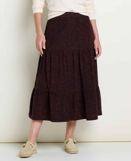 Toad&Co Cattail Corduroy Tiered Midi Skirt