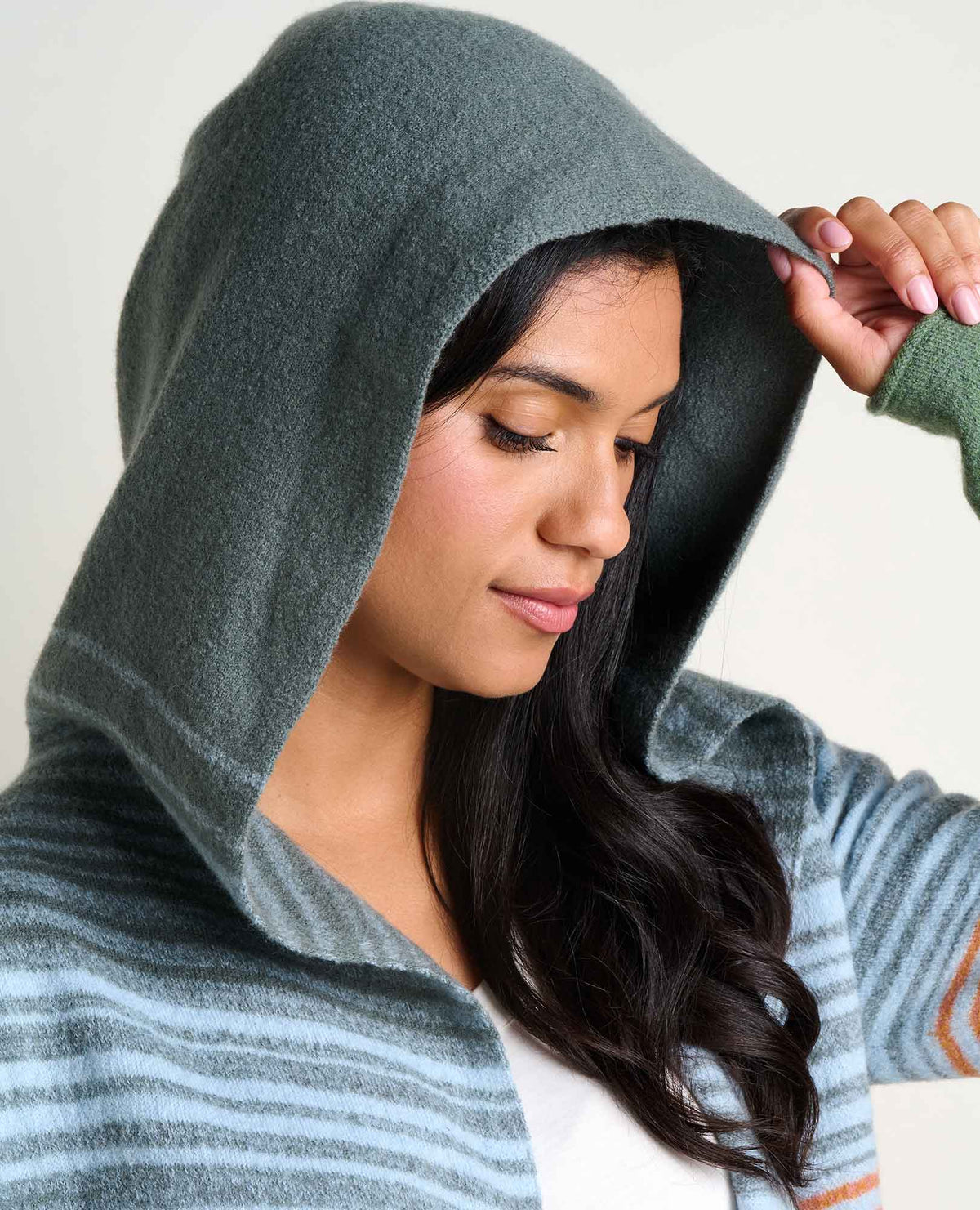 Toad&Co Heartfelt Merino Wool Open Front Cardigan Hoodie