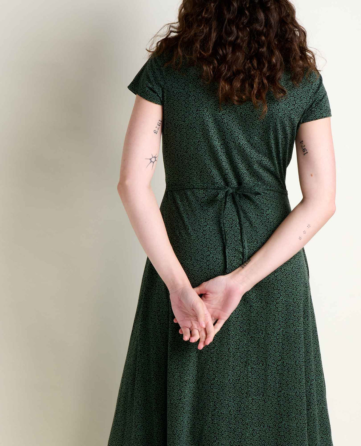 Toad&Co Rose Short Sleeve V-Neck Midi Dress - Soft with Stretch