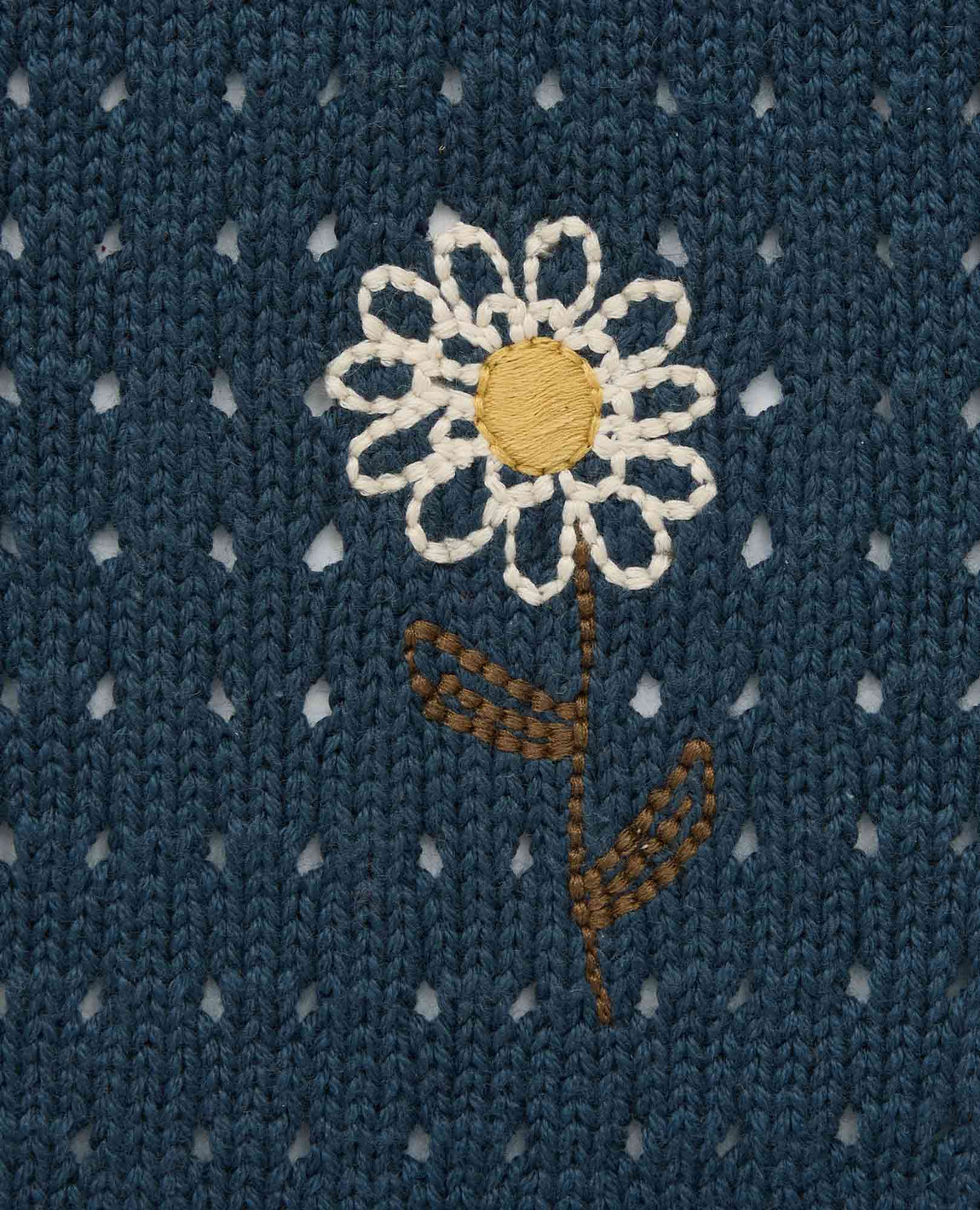Toad&Co Bianca Embroidered Cardigan - Floral Pointelle Recycled Cotton Sweater