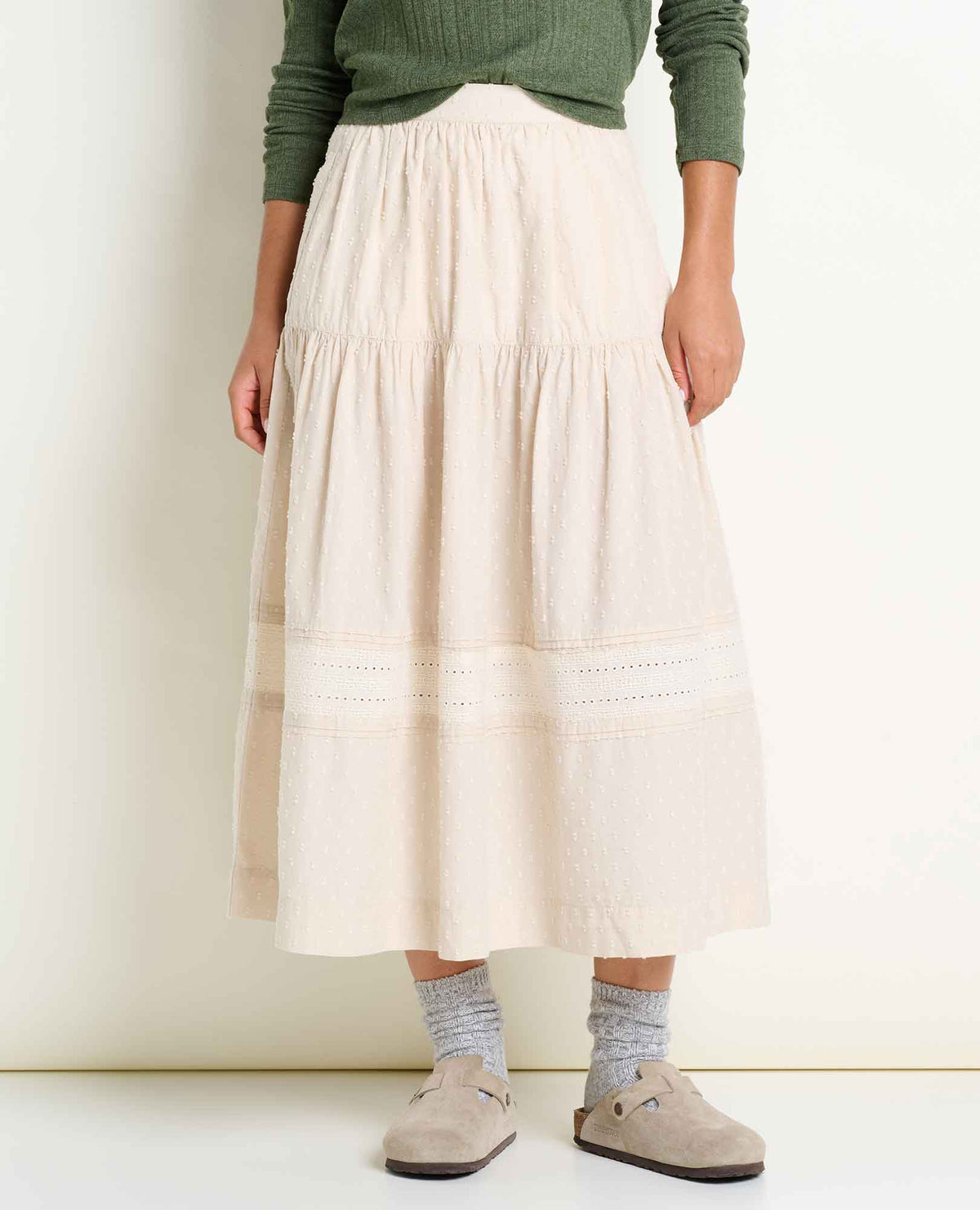 Toad&Co Airscape Organic Cotton Tiered Midi Skirt