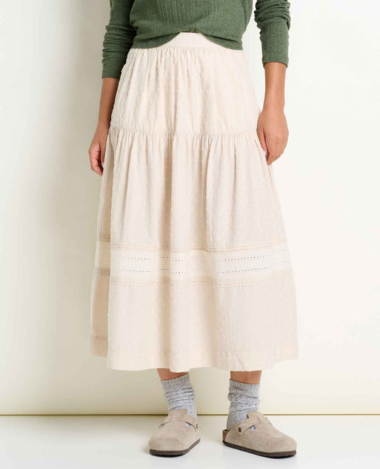 Toad&Co Airscape Organic Cotton Tiered Midi Skirt