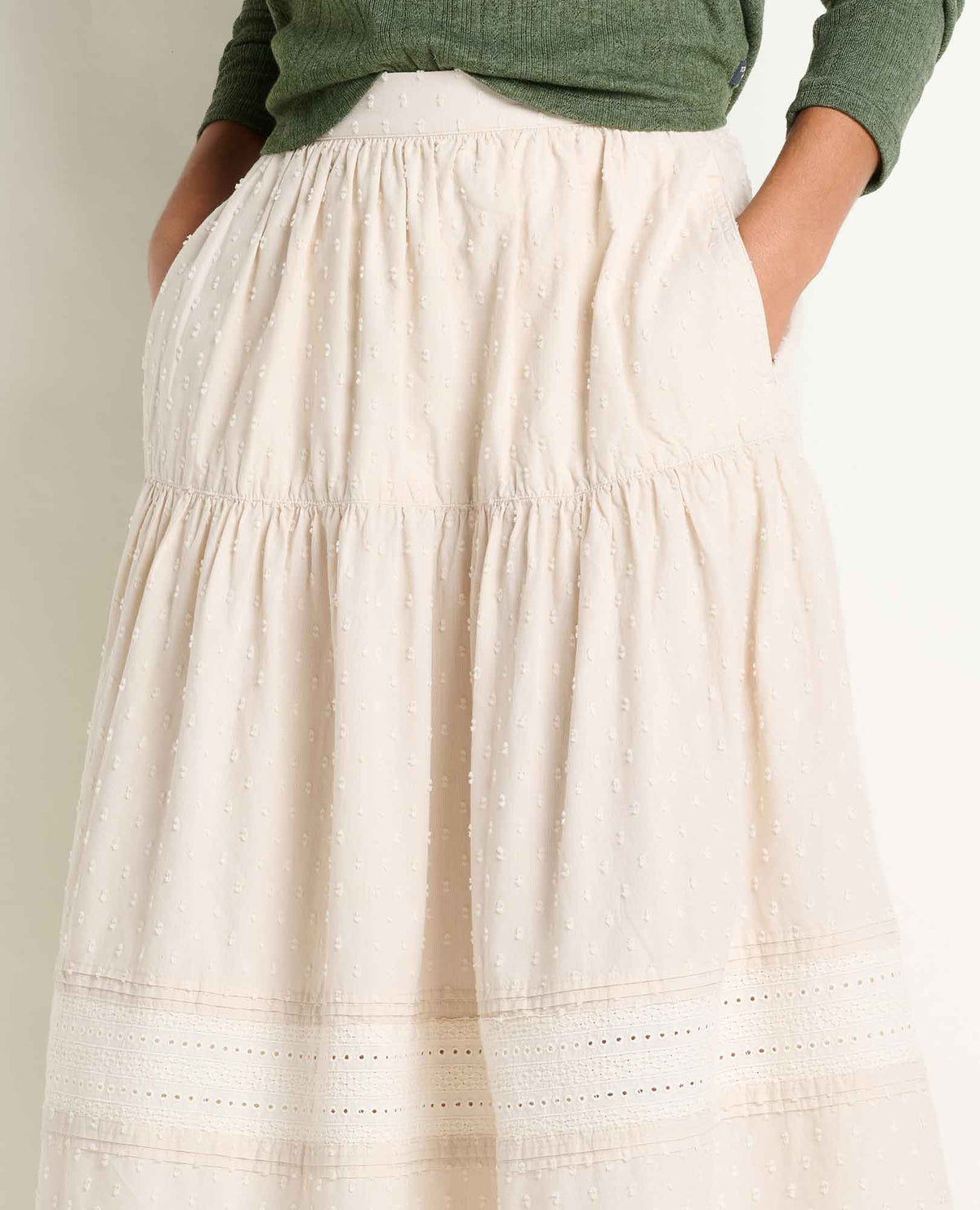 Toad&Co Airscape Organic Cotton Tiered Midi Skirt