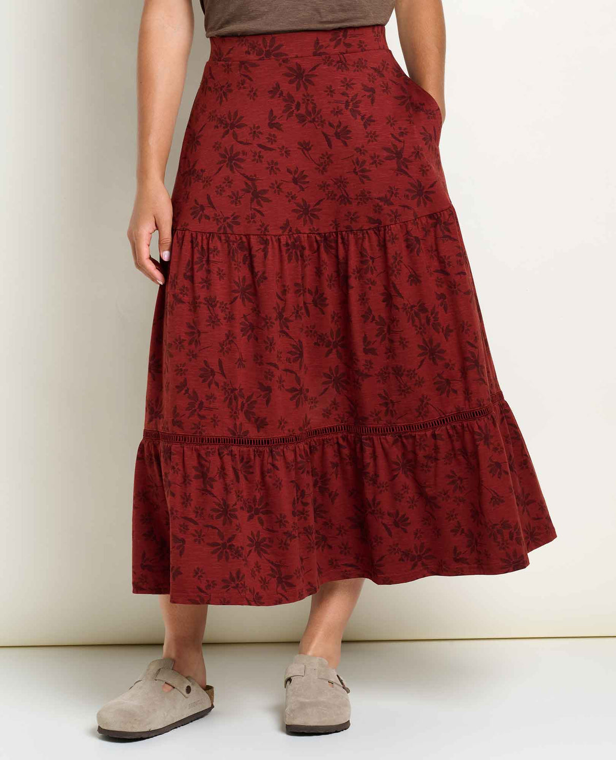 Toad&Co Marigold Tiered Midi Skirt - Soft, Stretchy, and Eco-Friendly