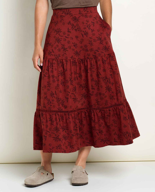 Toad&Co Marigold Tiered Midi Skirt - Soft, Stretchy, and Eco-Friendly