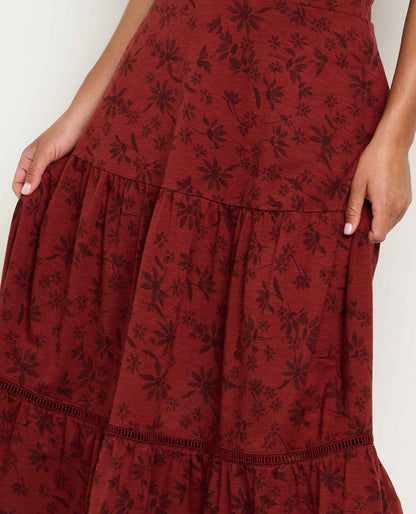 Toad&Co Marigold Tiered Midi Skirt - Soft, Stretchy, and Eco-Friendly