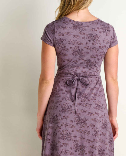 Toad&Co Rose Short Sleeve V-Neck Midi Dress - Soft with Stretch