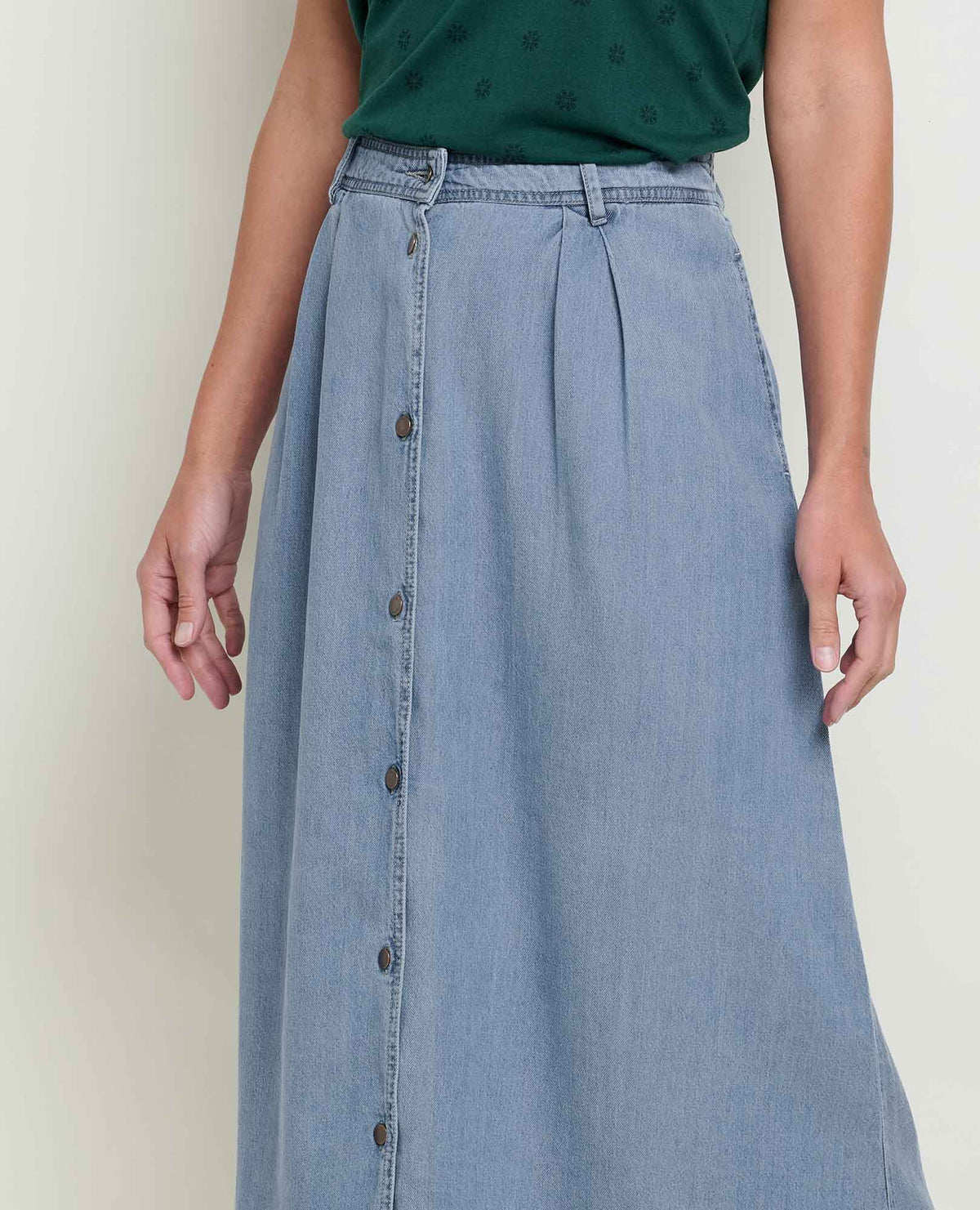 Toad&Co Piñon Soft Denim Midi Skirt