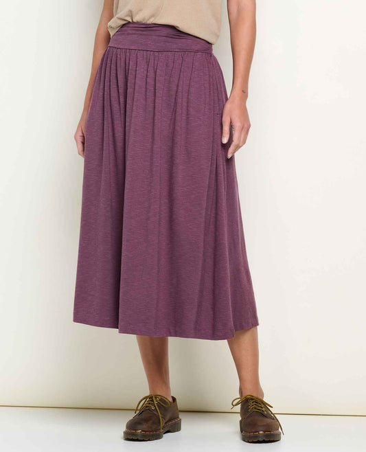 Toad&Co Chaka Midi Skirt - Organic Cotton & TENCEL™ A-Line Midi Skirt