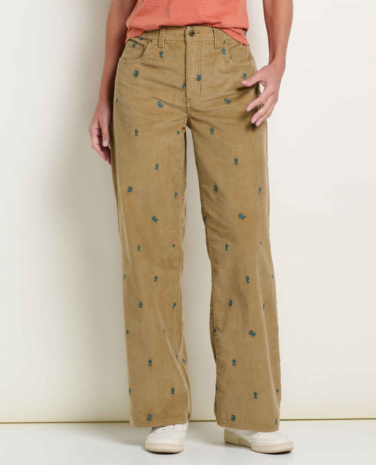 Toad&Co Women's Coaster Corduroy Wide Leg Pant Embroidered