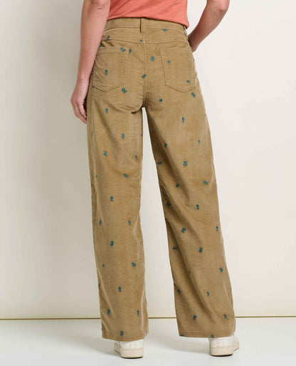 Toad&Co Women's Coaster Corduroy Wide Leg Pant Embroidered