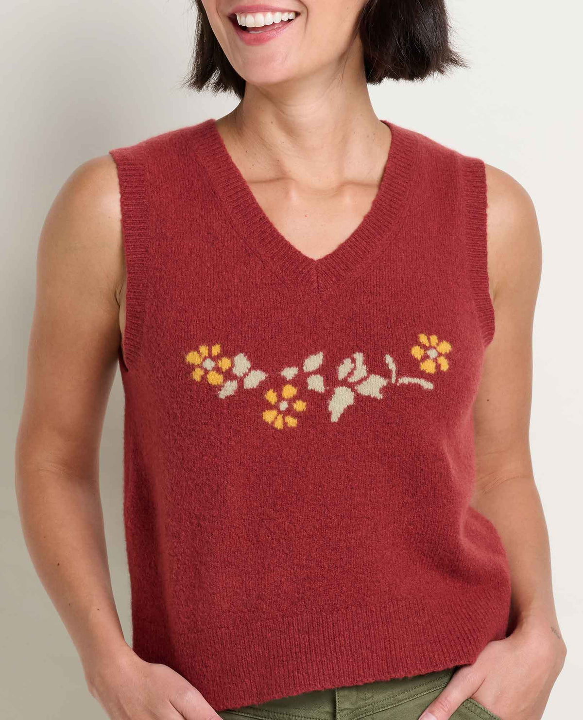 Toad&Co Women's Wasatch V-Neck Wool Sweater Vest - Soft, Never Itchy