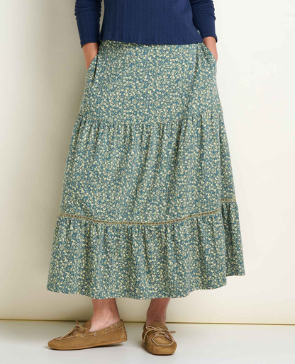 Toad&Co Marigold Tiered Midi Skirt - Soft, Stretchy, and Eco-Friendly