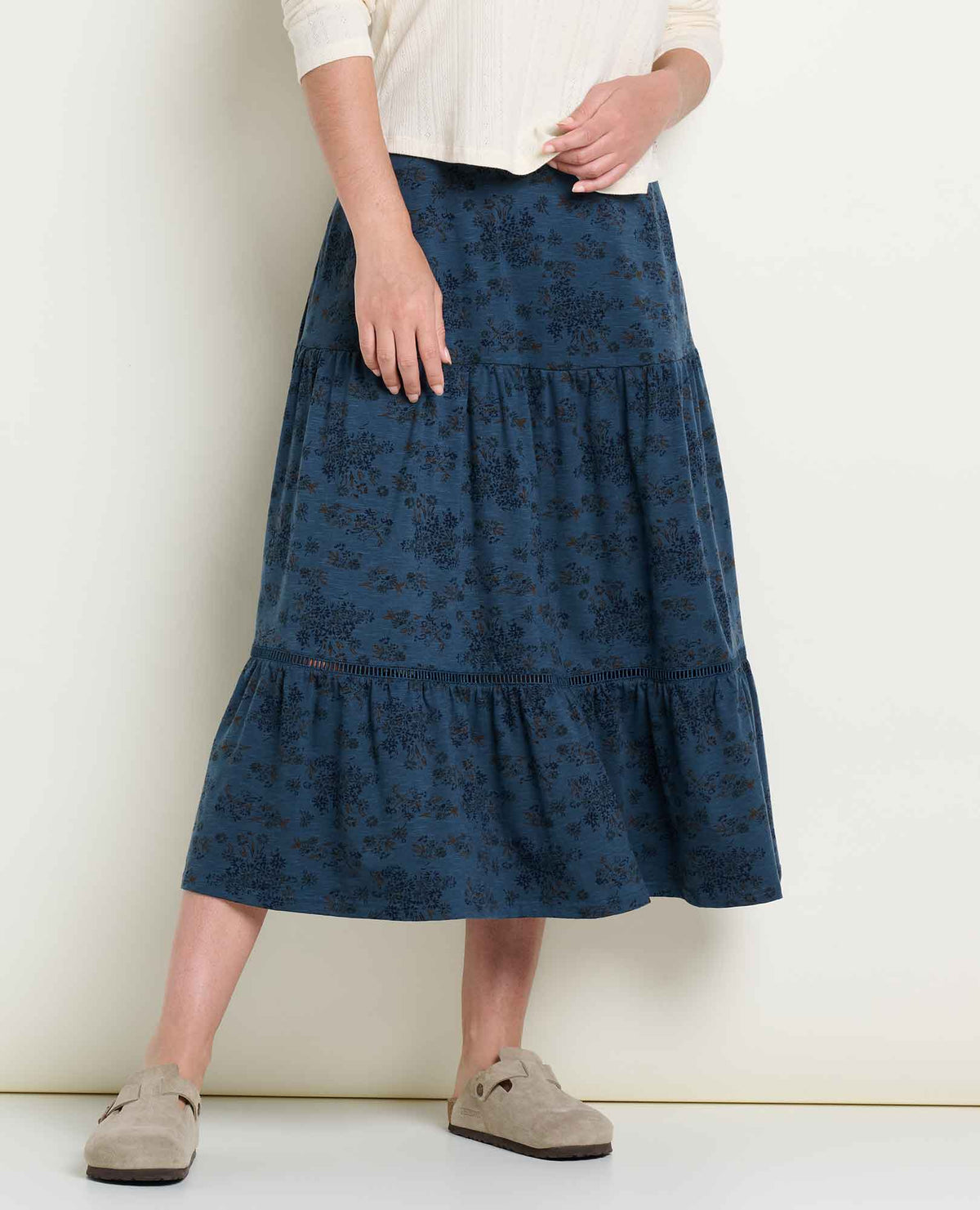 Toad&Co Marigold Tiered Midi Skirt - Soft, Stretchy, and Eco-Friendly