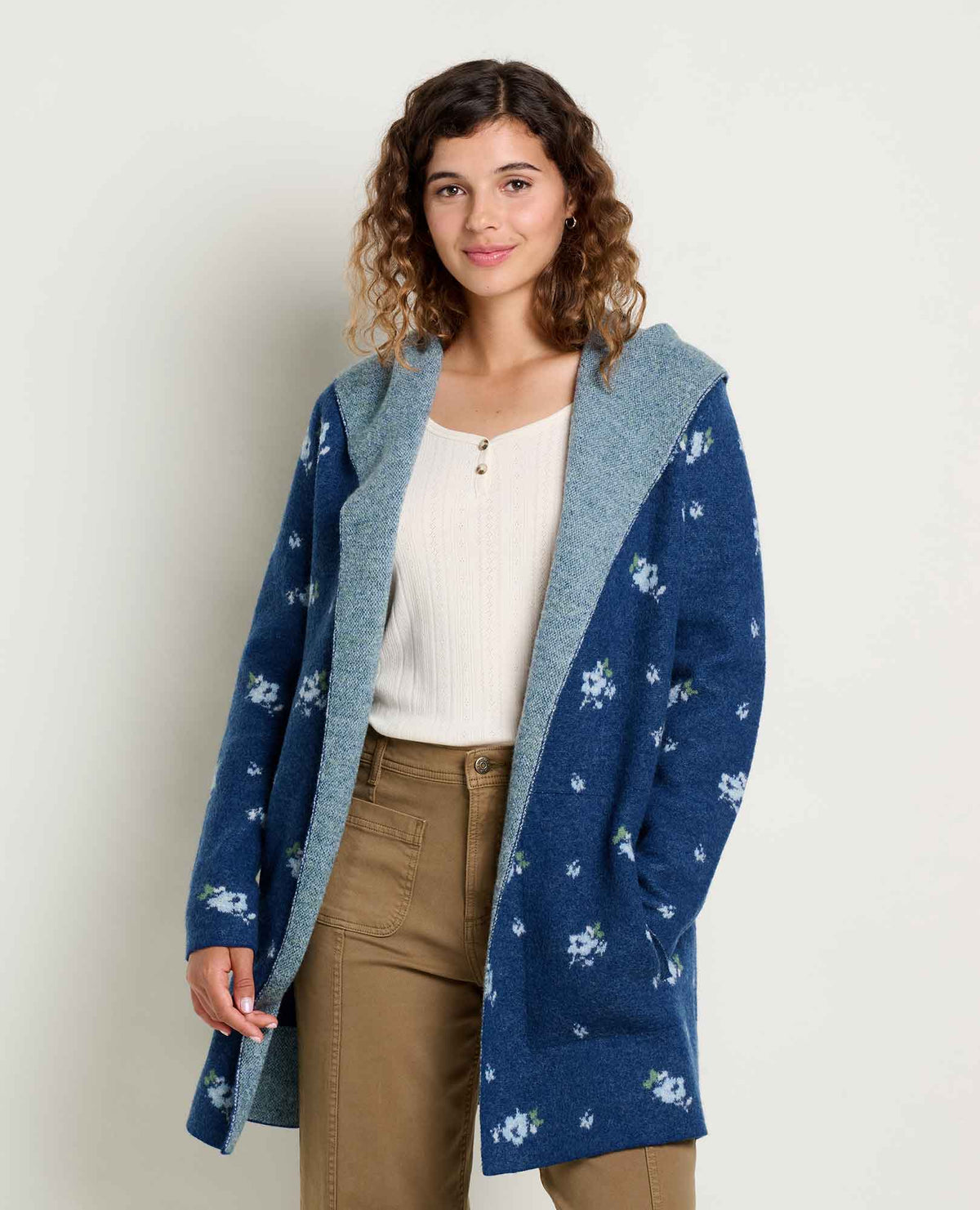 Toad&Co Heartfelt Merino Wool Open Front Cardigan Hoodie