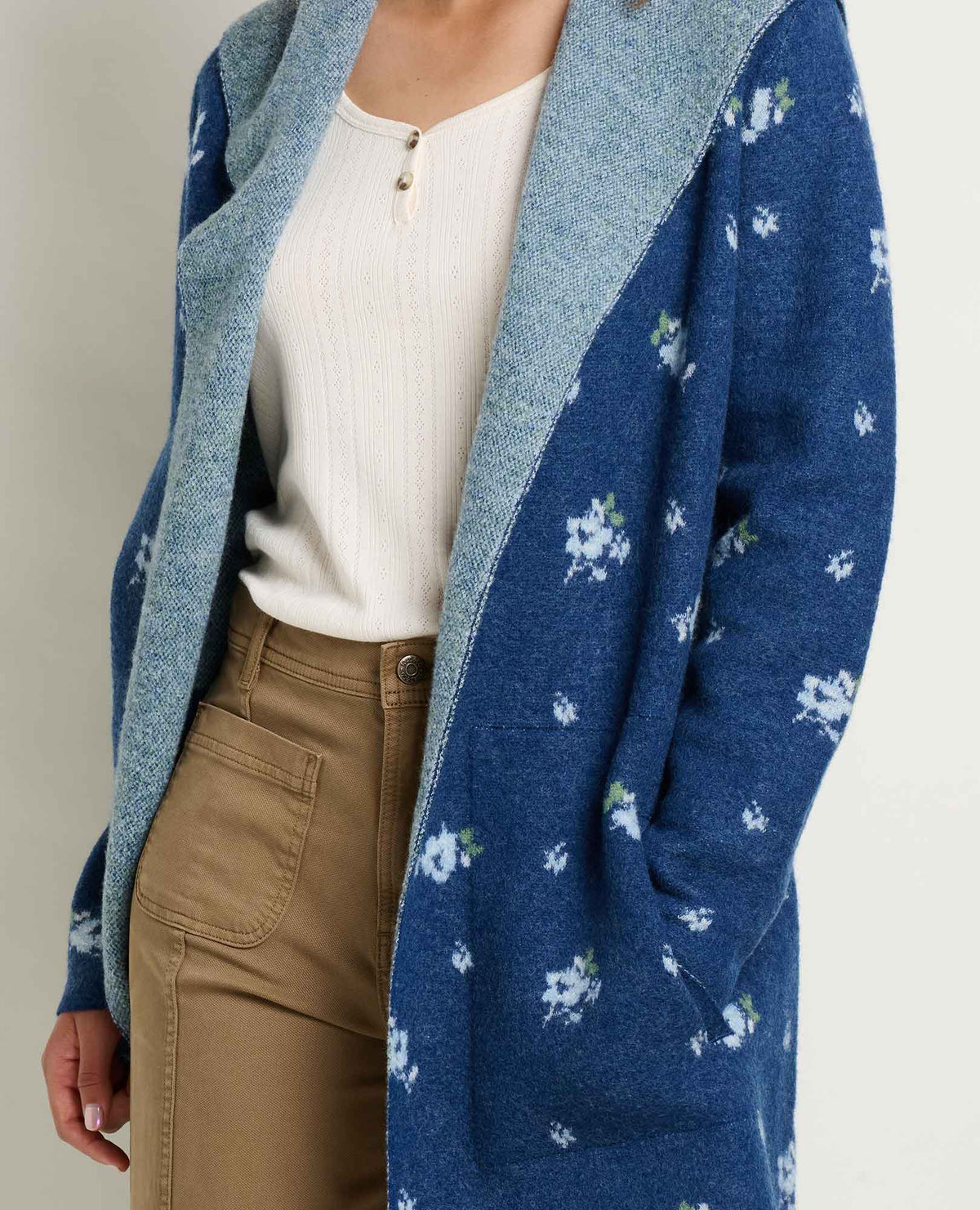 Toad&Co Heartfelt Merino Wool Open Front Cardigan Hoodie
