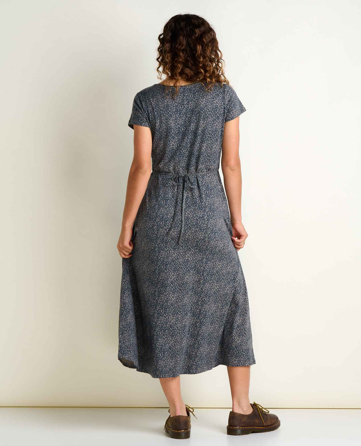 Toad&Co Rose Short Sleeve V-Neck Midi Dress - Soft with Stretch