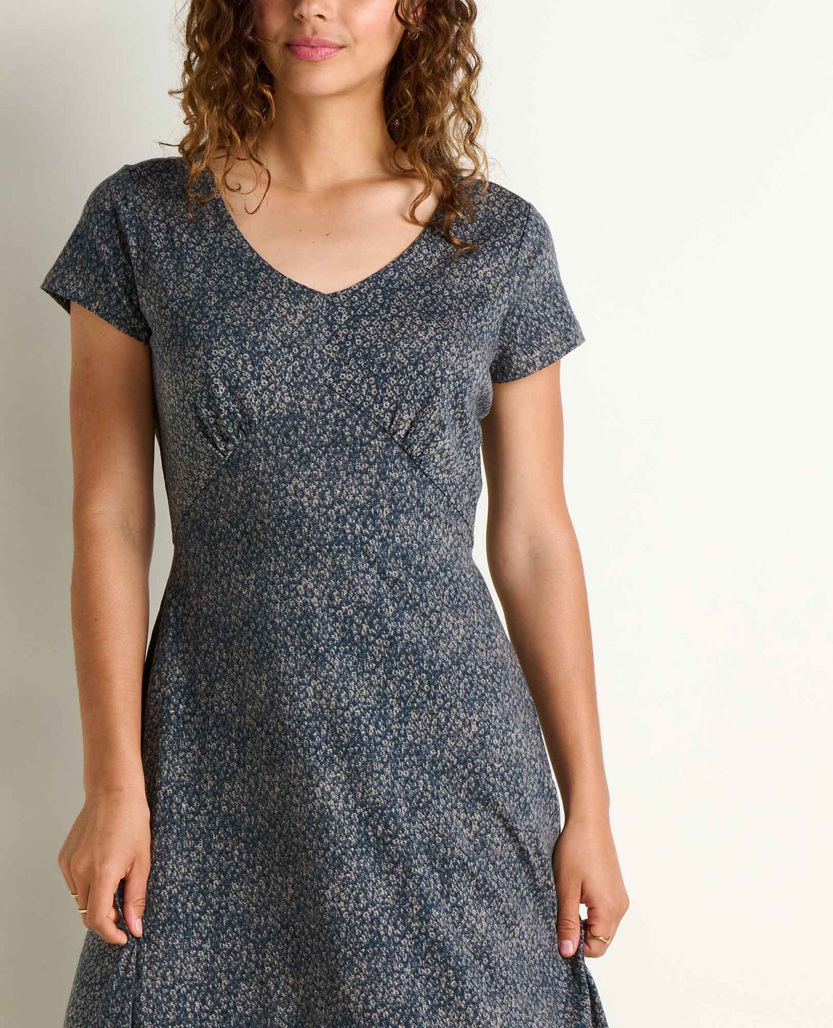 Toad&Co Rose Short Sleeve V-Neck Midi Dress - Soft with Stretch