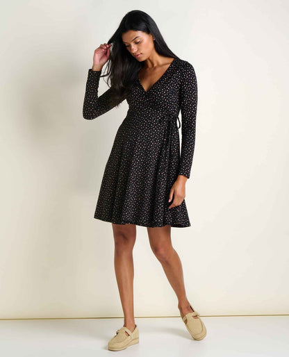 Toad&Co Freesia Long Sleeve Wrap Dress - Soft, Stretchy & Eco-Friendly
