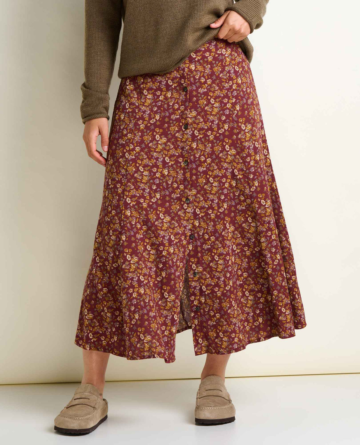 Toad&Co Manzana Organic Cotton Midi Skirt