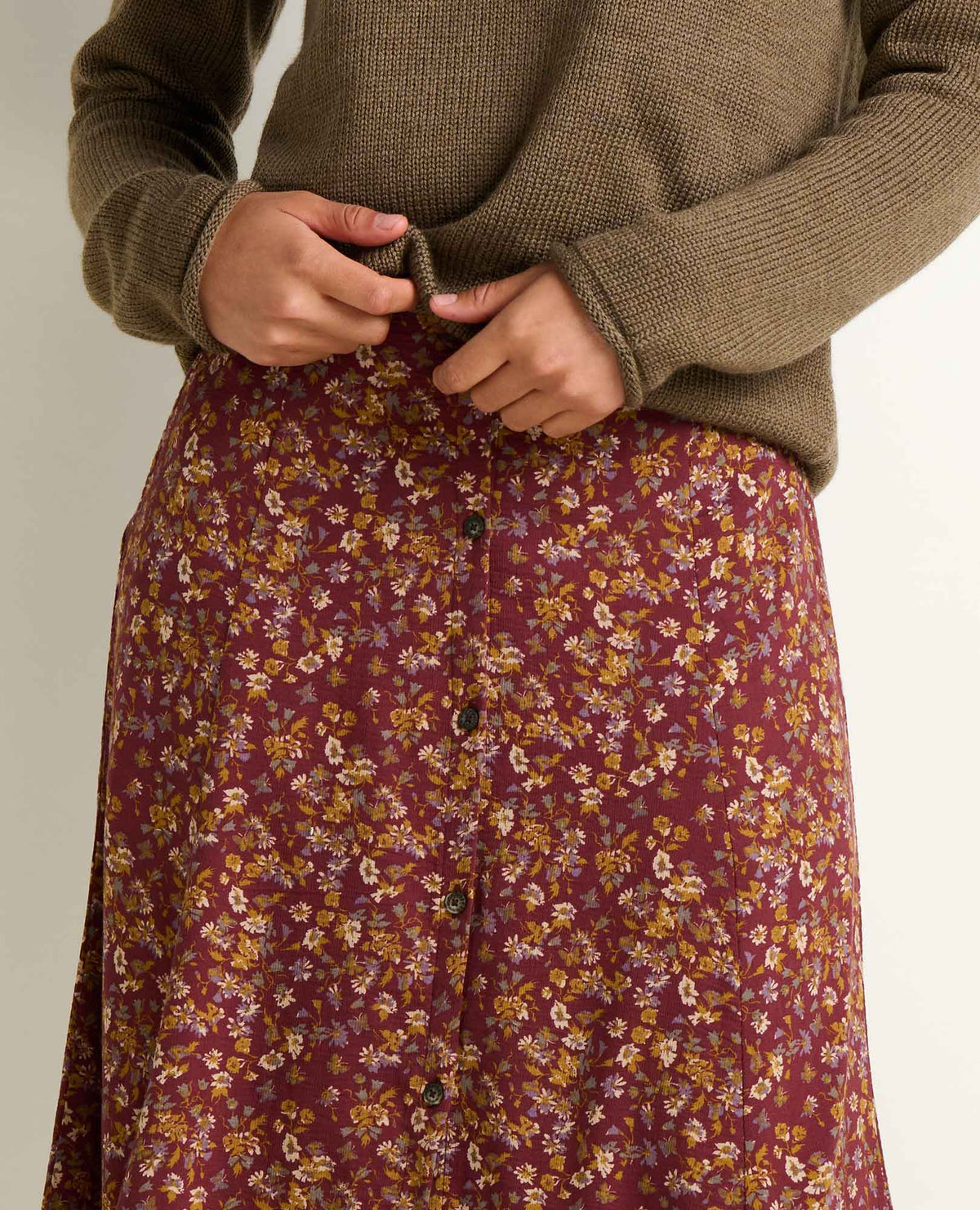 Toad&Co Manzana Organic Cotton Midi Skirt