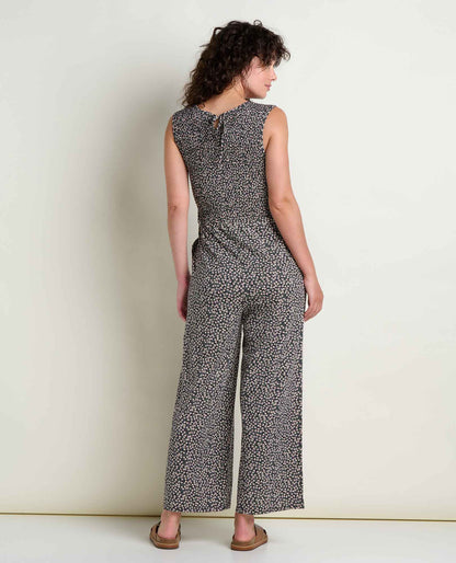 Toad&Co Gemina Tank Jumpsuit - Smocked Bodice Wide-Leg Women's Jumpsuit