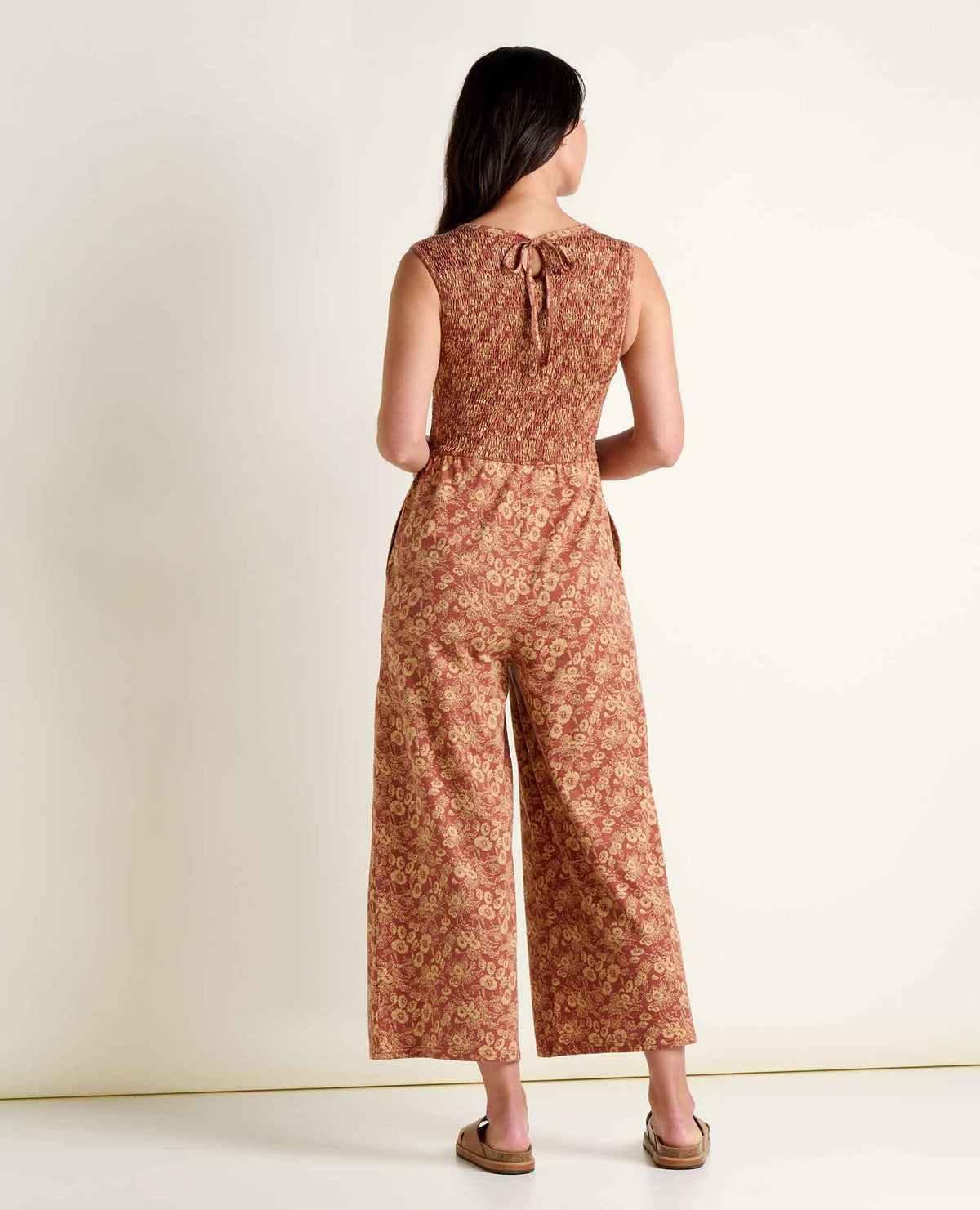 Toad&Co Gemina Tank Jumpsuit - Smocked Bodice Wide-Leg Women's Jumpsuit