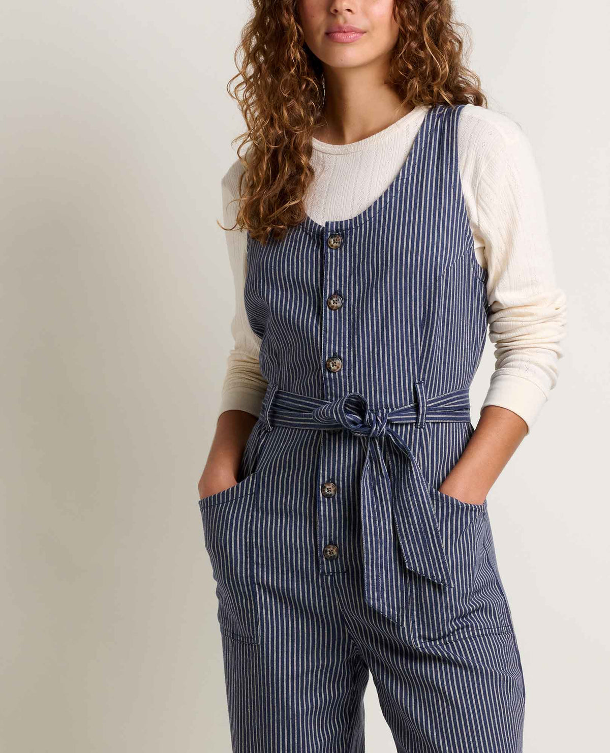Toad&Co Tarn Sleeveless Wide Leg Jumpsuit - Hemp Blend