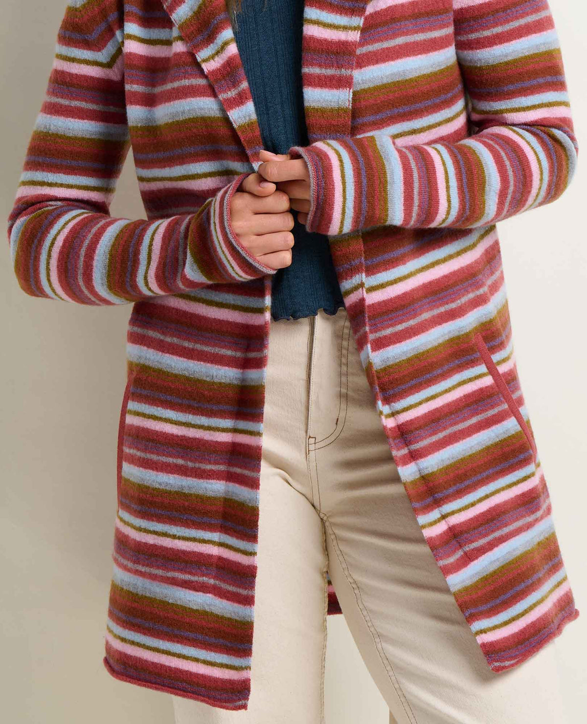 Toad&Co Heartfelt Merino Wool Open Front Cardigan Hoodie
