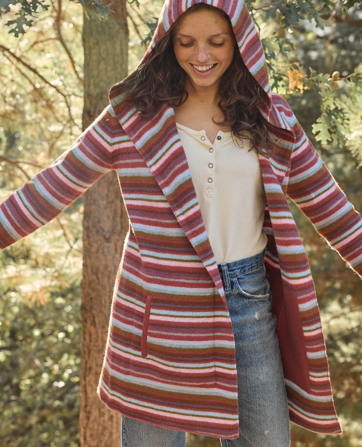 Toad&Co Heartfelt Merino Wool Open Front Cardigan Hoodie