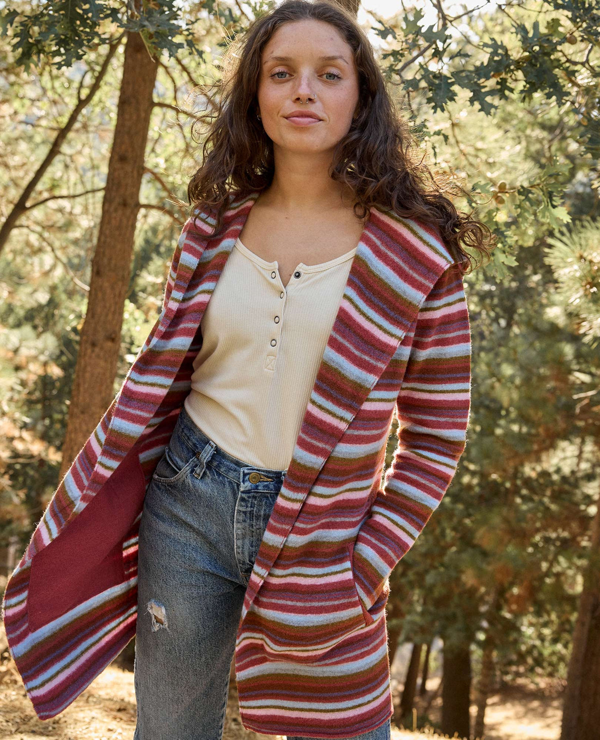 Toad&Co Heartfelt Merino Wool Open Front Cardigan Hoodie