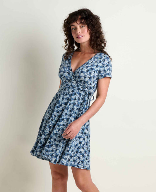 Toad&Co Freesia Wrap Dress - Organic Cotton V-Neck Wrap Dress with Pockets