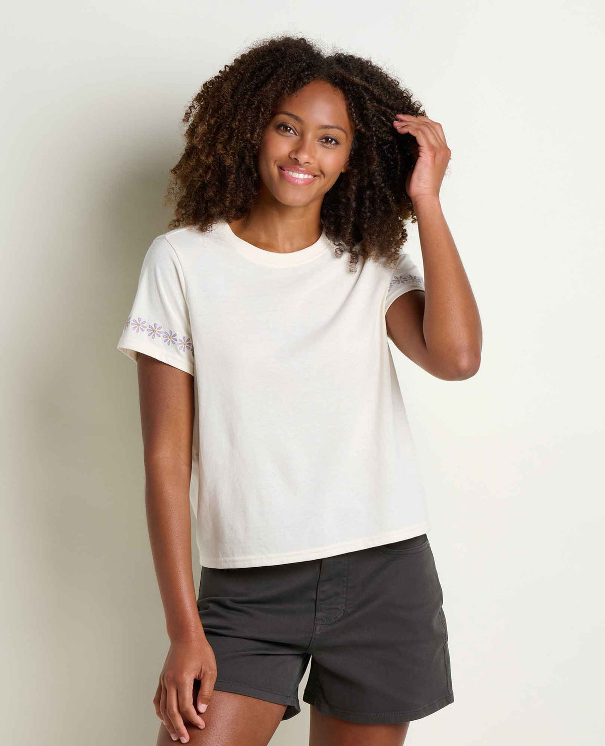 Toad&Co Women's Re-Form Embroidered Crew - Sustainable Recycled Cotton Tee