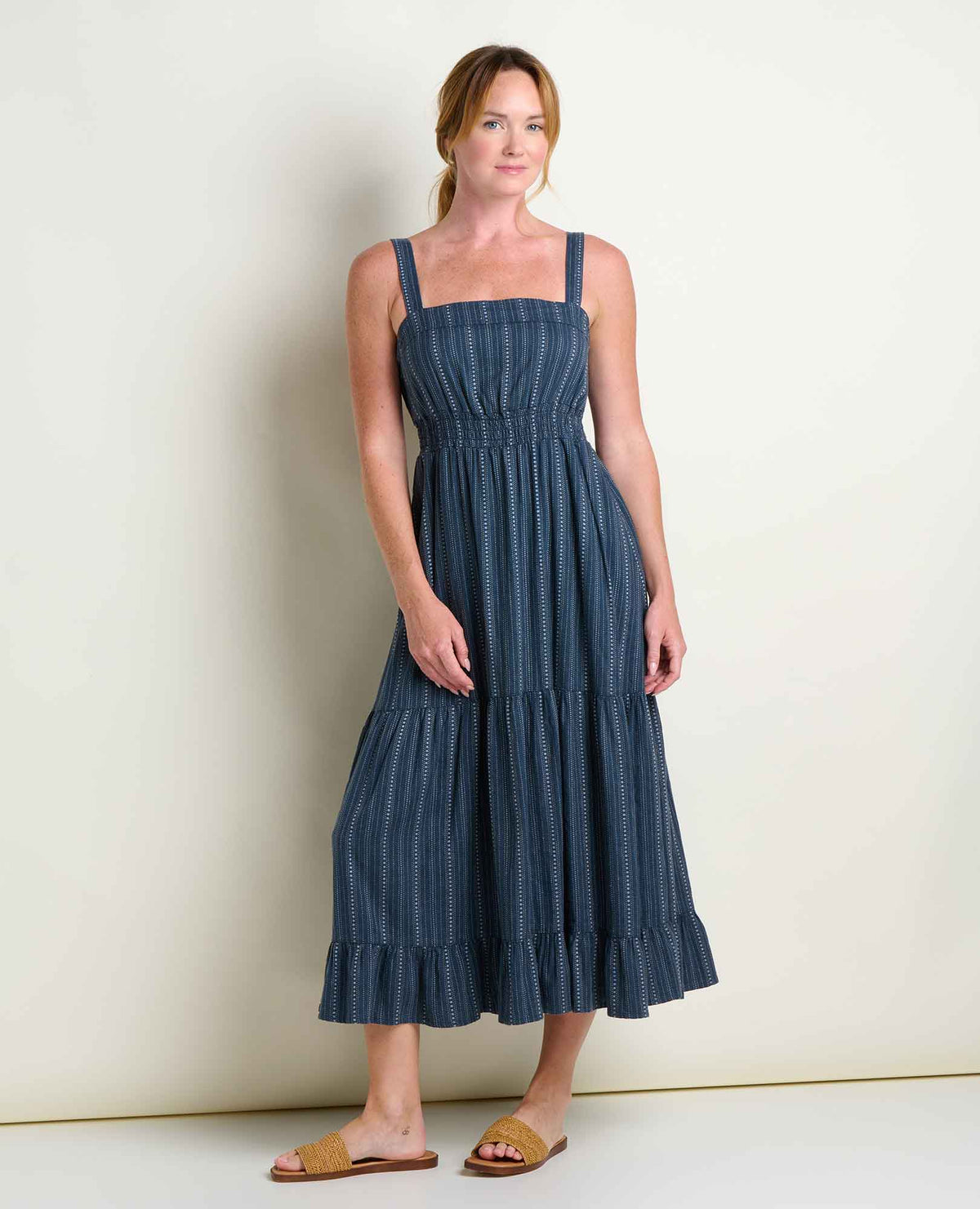 Toad&Co Taj Hemp Tiered Midi Dress - Sustainable Hemp & TENCEL™ Linen-Feel Dress