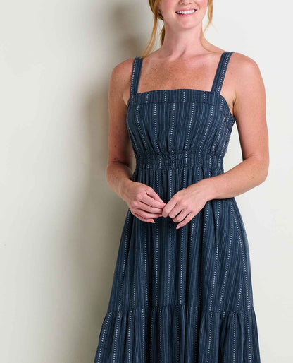 Toad&Co Taj Hemp Tiered Midi Dress - Sustainable Hemp & TENCEL™ Linen-Feel Dress