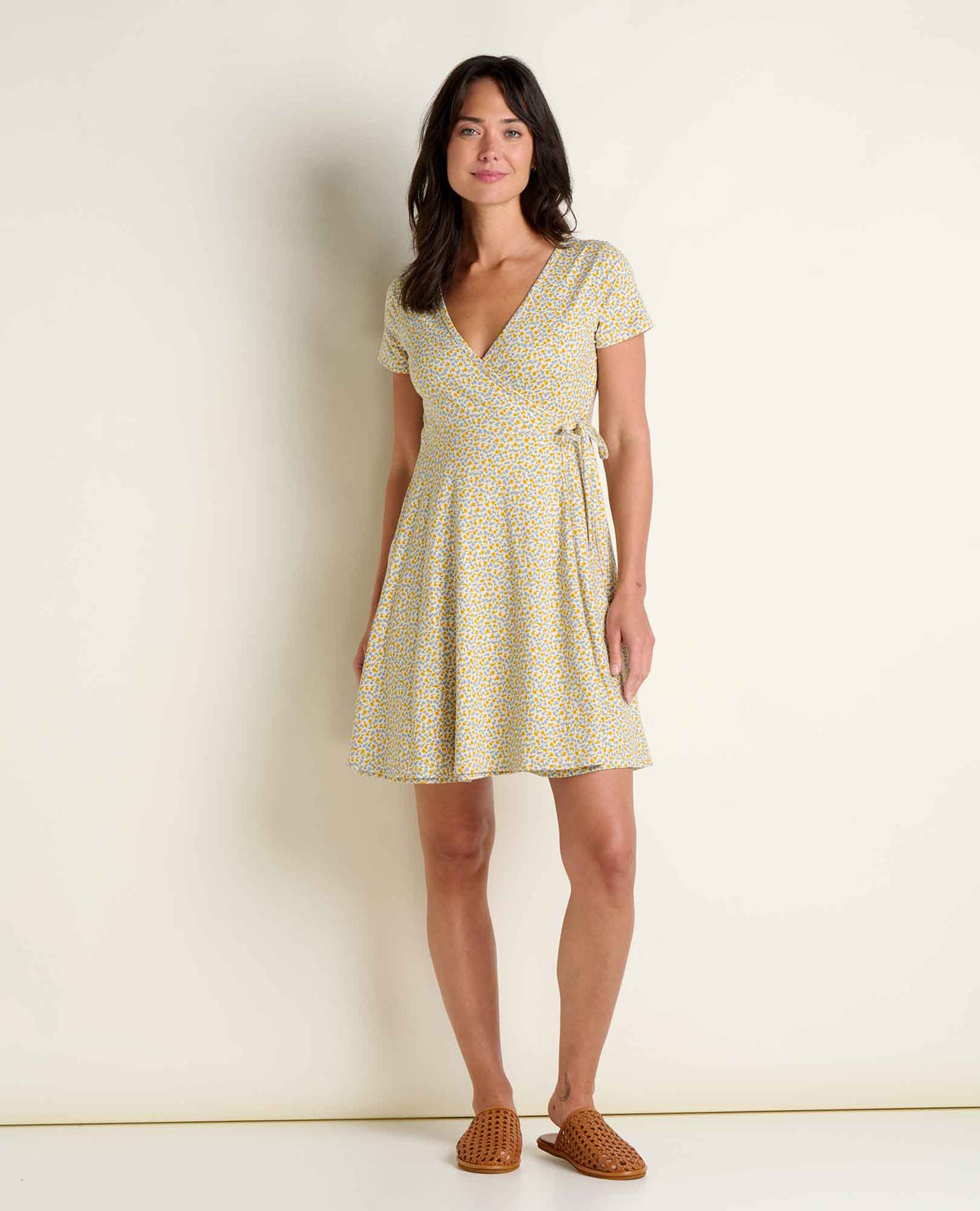 Toad&Co Freesia Wrap Dress - Organic Cotton V-Neck Wrap Dress with Pockets