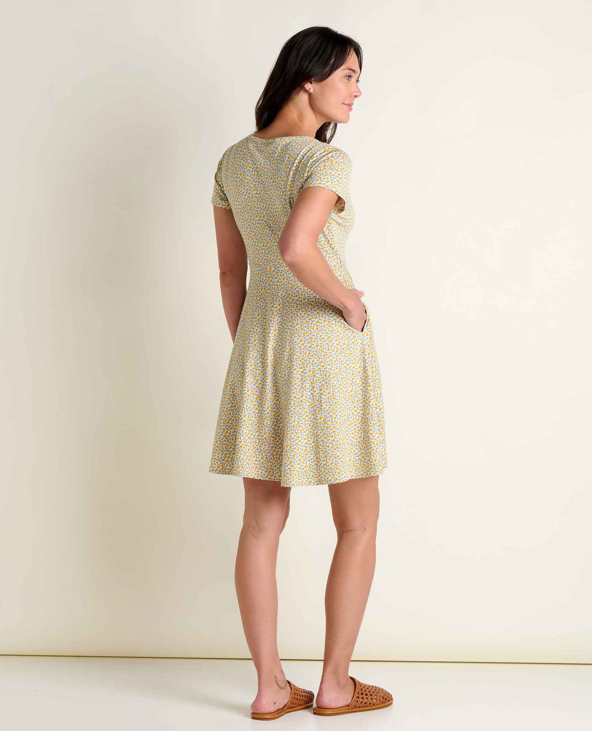 Toad&Co Freesia Wrap Dress - Organic Cotton V-Neck Wrap Dress with Pockets